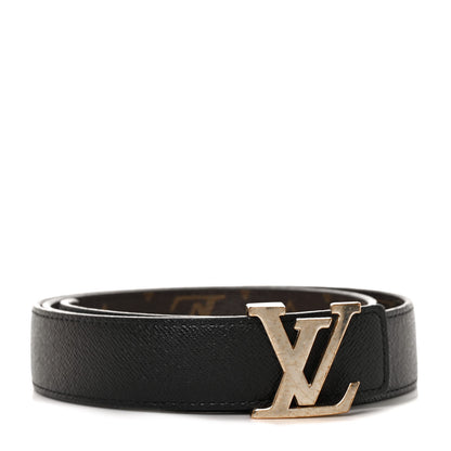 Louis Vuitton Calfskin Monogram 30mm LV Initiales Reversible Belt 80 32 Black 1 of 5