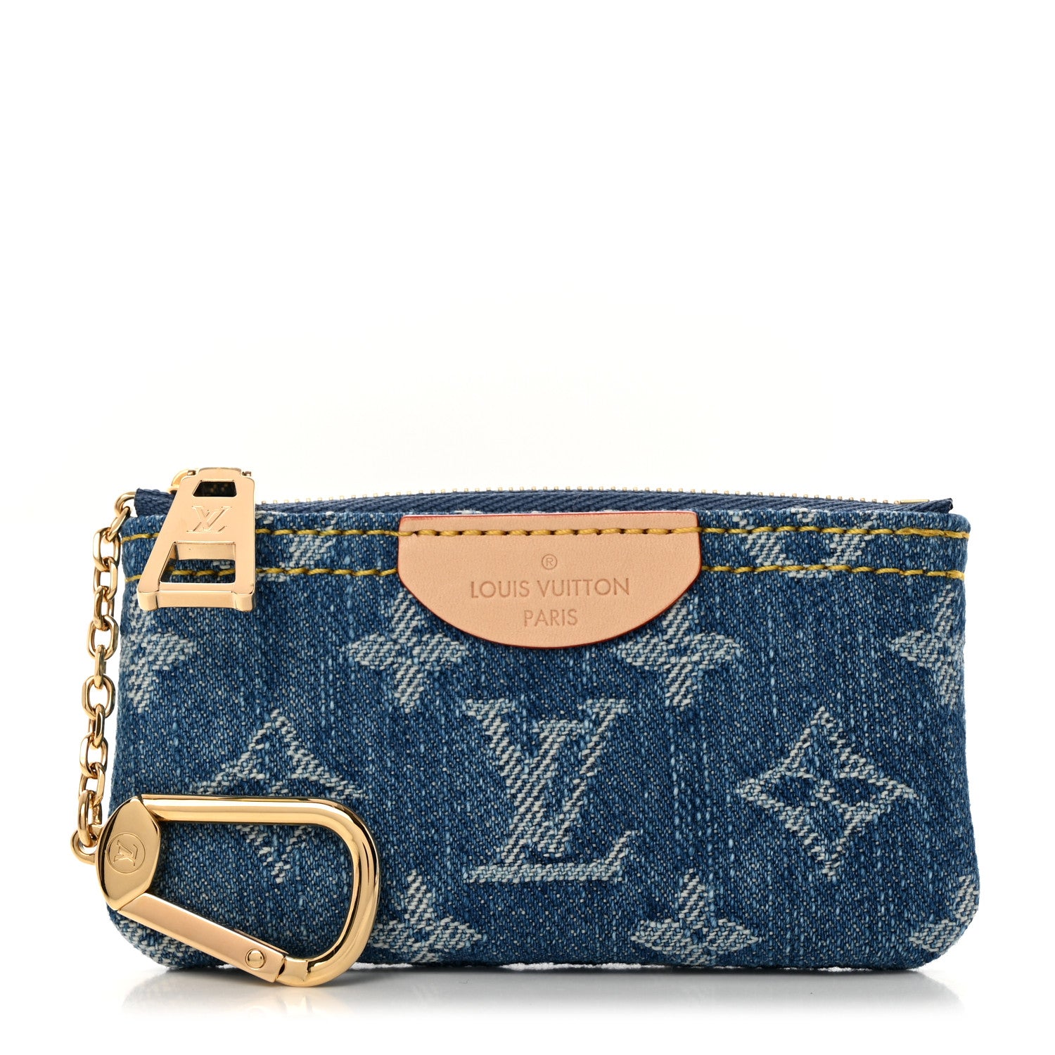 Louis Vuitton Monogram Denim Key Pouch Denim Blue 1 of 8