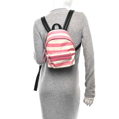 Saint Laurent Snakeskin Striped City Backpack Pink White 2 of 12