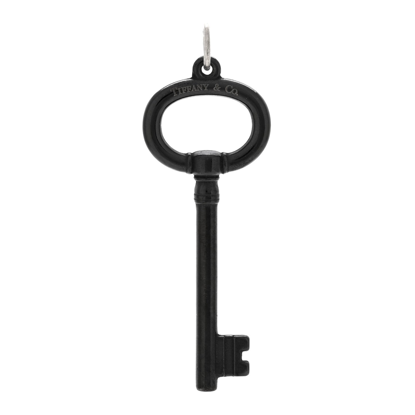Black Titanium Oval Key Pendant