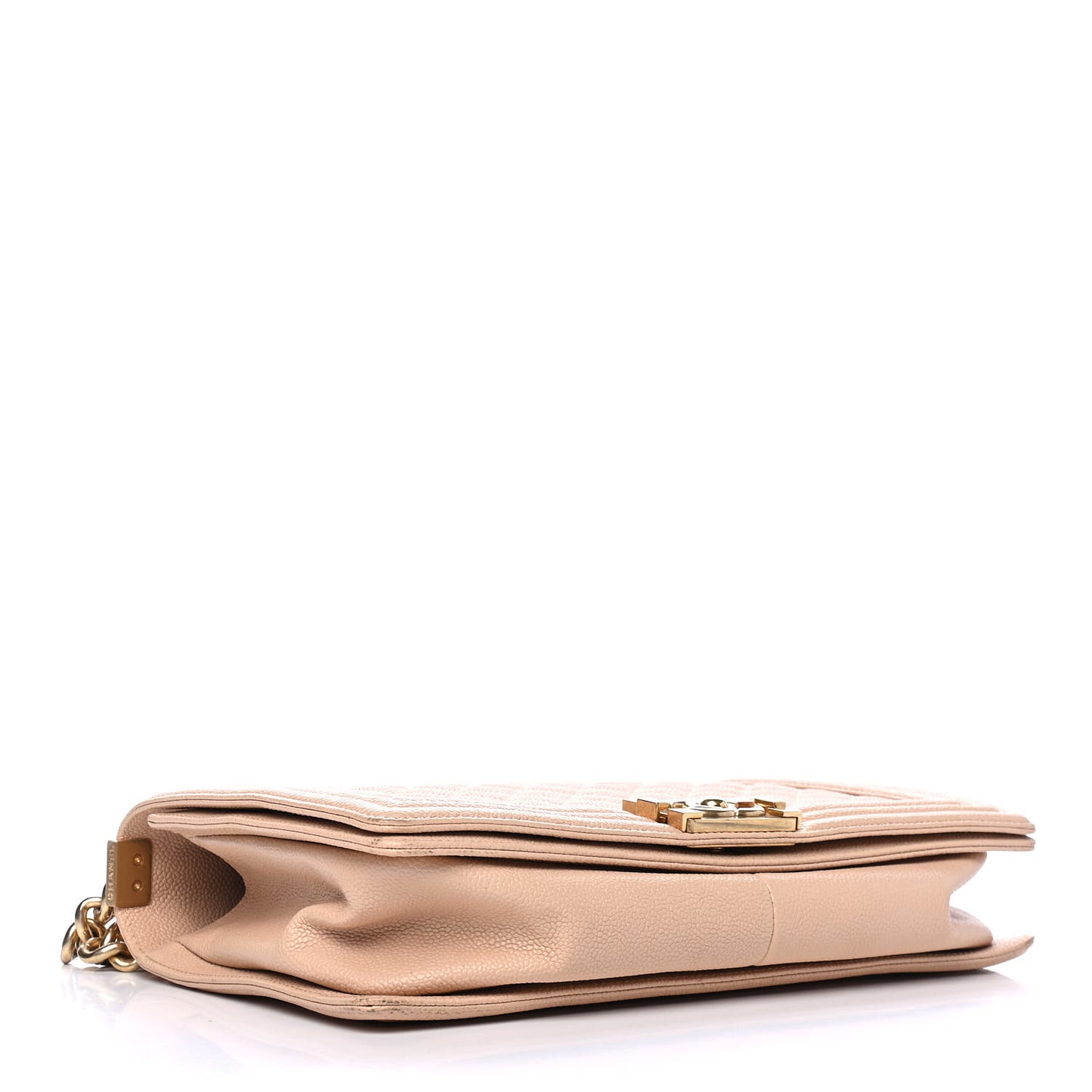 Caviar Quilted New Medium Boy Flap Beige