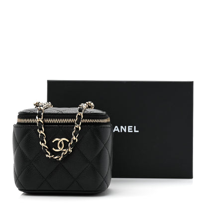 Chanel Caviar Quilted Tiny CC Mini Vanity Case With Chain Black 12 of 12