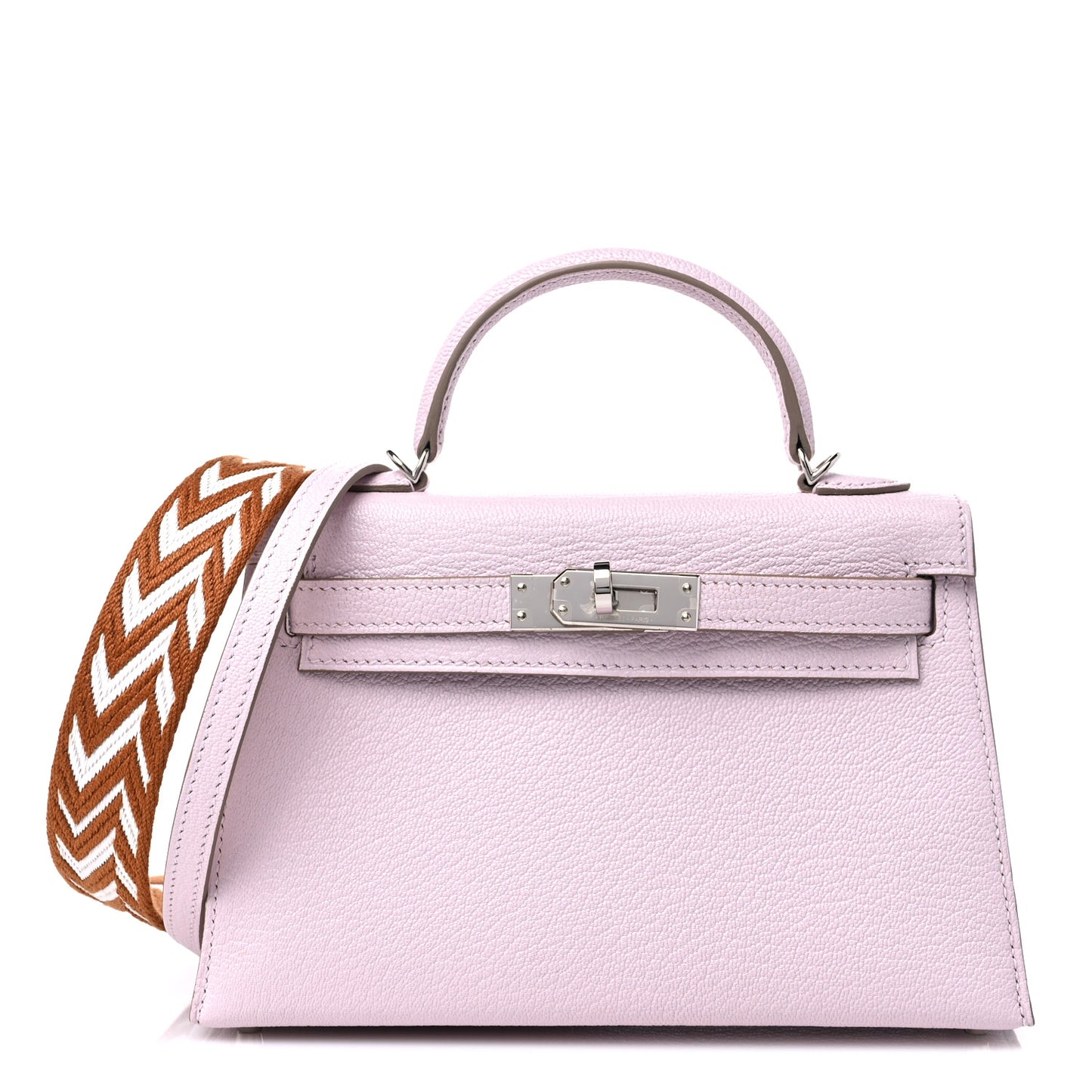 Chevre Mysore Mini Kelly Sellier 20 Mauve Pale Gold White