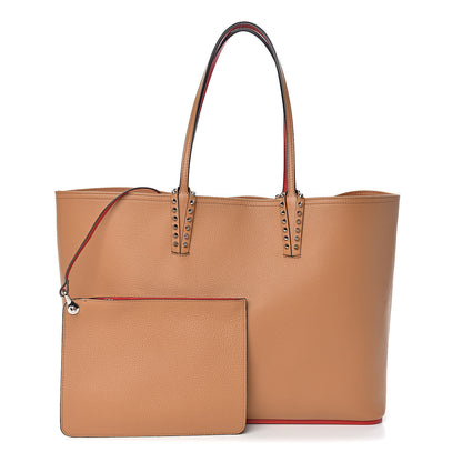 Christian Louboutin Calfskin Spikes East West Cabata Tote Avoine 1 of 10