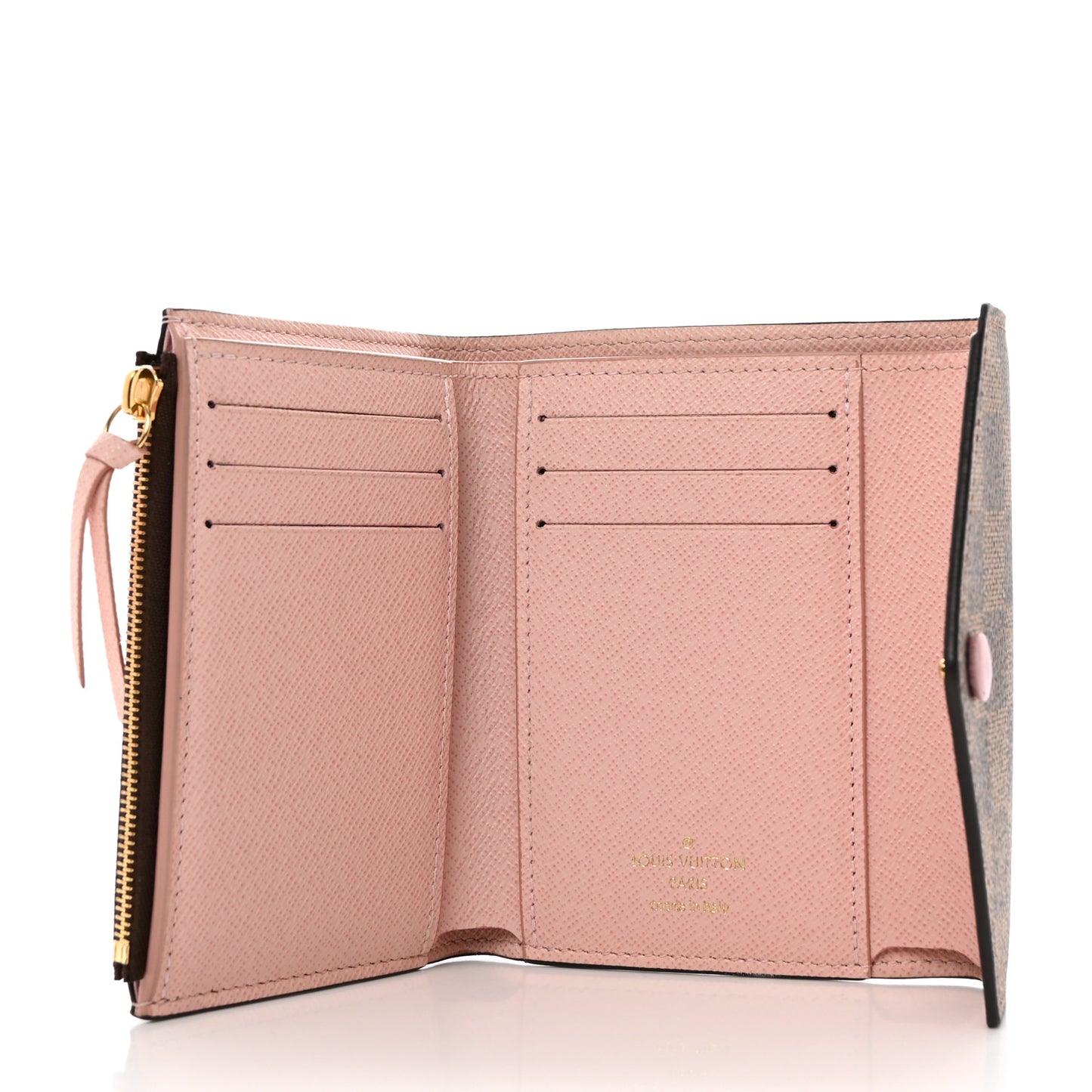 Damier Ebene Victorine Wallet Rose Ballerine