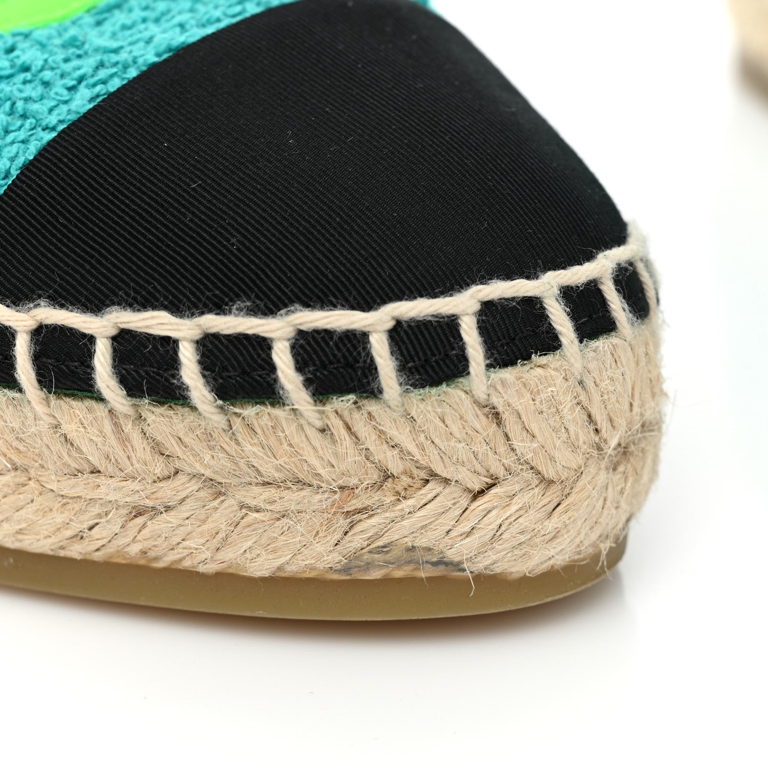Chanel Fabric Grosgrain CC Espadrilles 37 Green Black 9 of 10