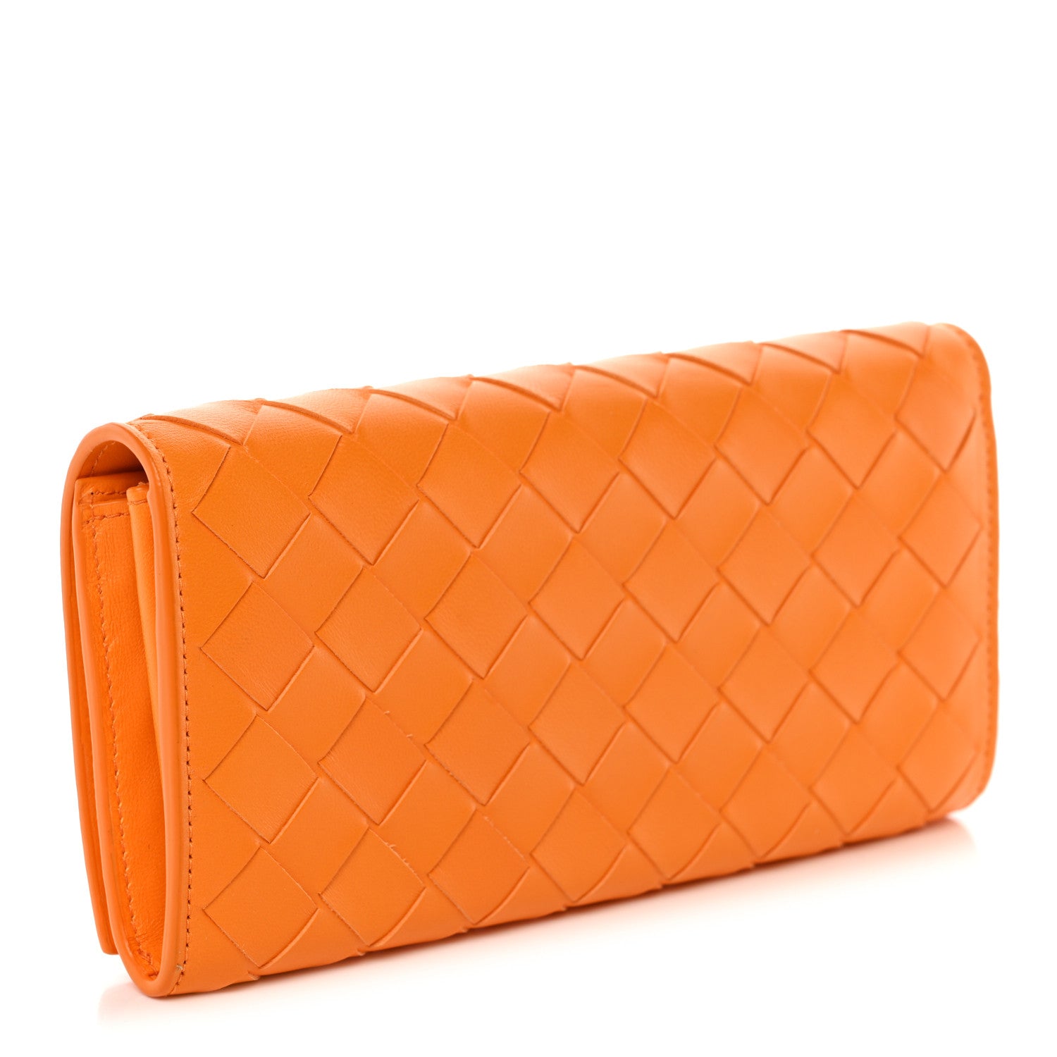 Bottega Veneta Nappa Intrecciato Flap Wallet Tangerine 3 of 8
