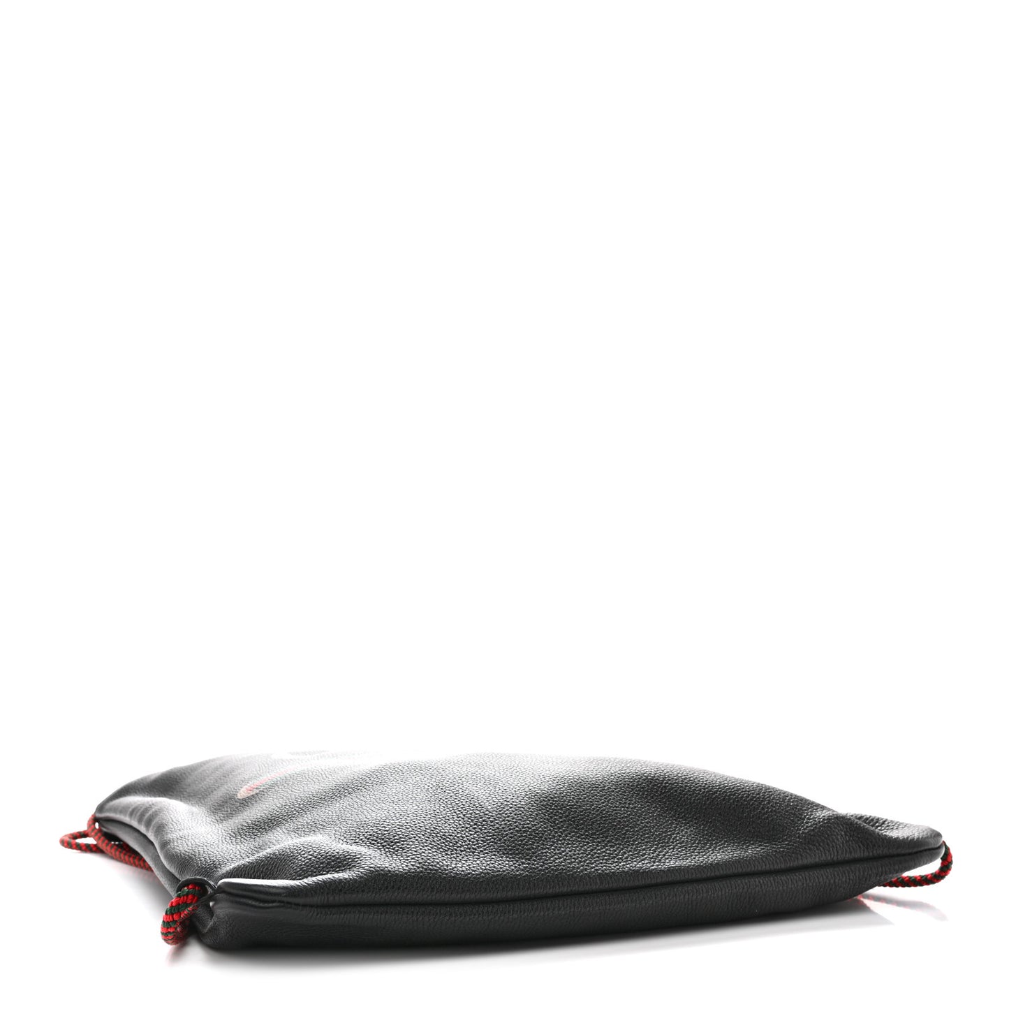 Calfskin Logo Drawstring Backpack Black
