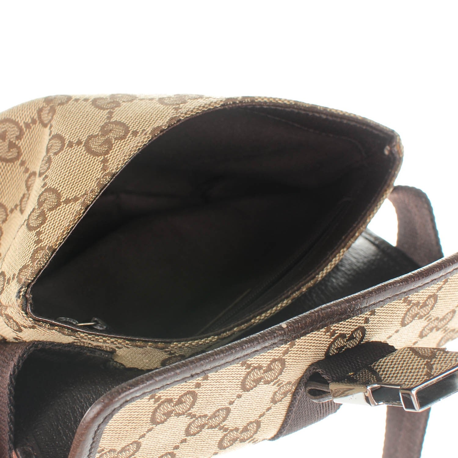 Gucci GG Monogram Buckle Belt Bag Dark Brown 5 of 8