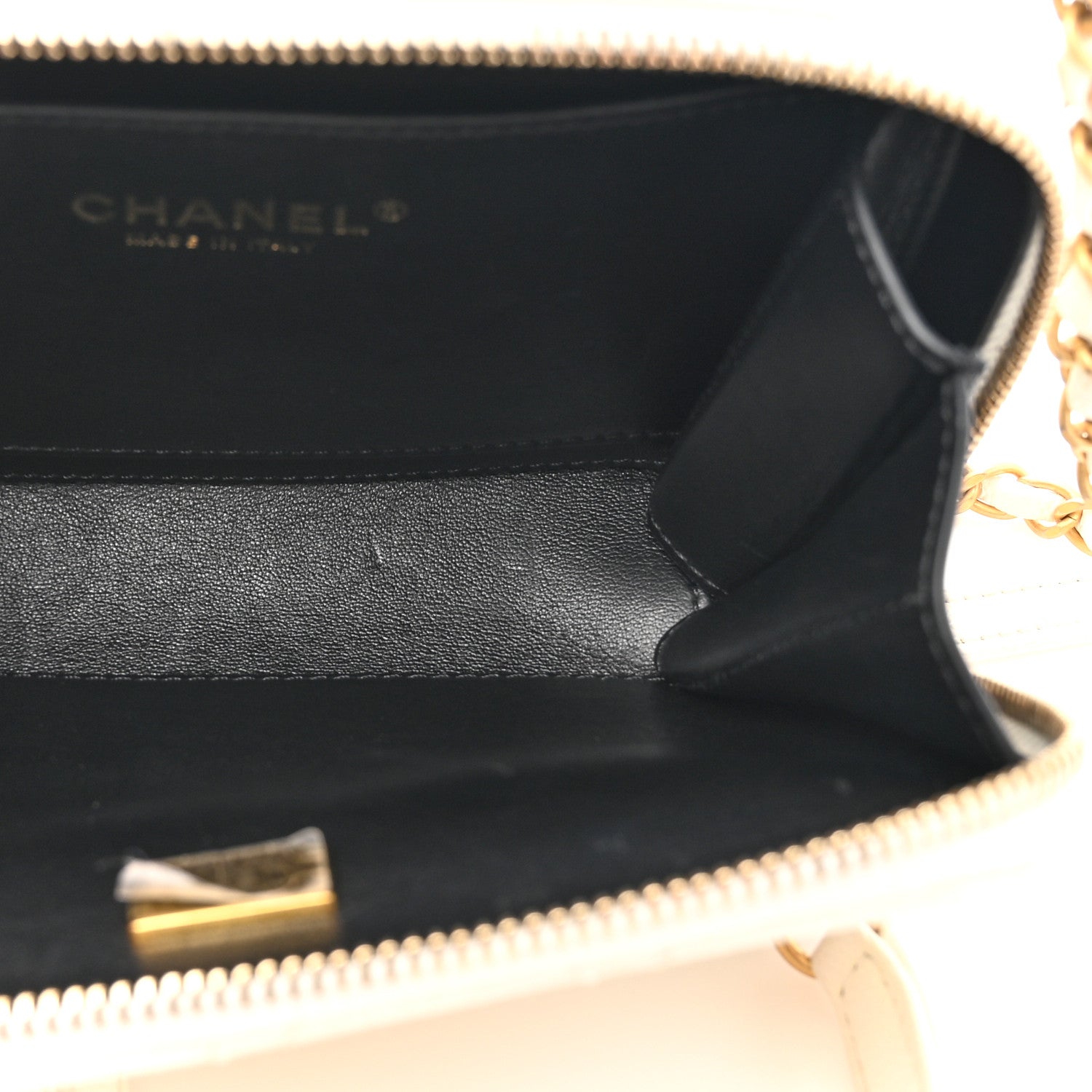 Chanel Caviar Quilted Mini Pick Me Up Vanity Case White 6 of 13