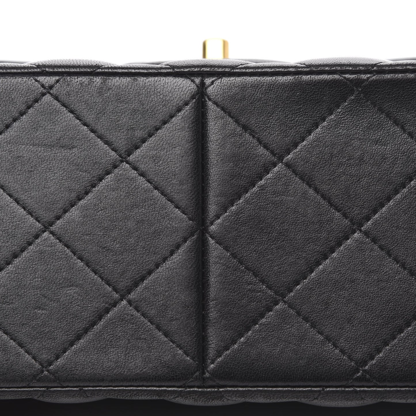 Lambskin Quilted Jumbo Double Flap Black