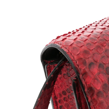 Celine Snakeskin Medium Classic Box Flap Red 11 of 12