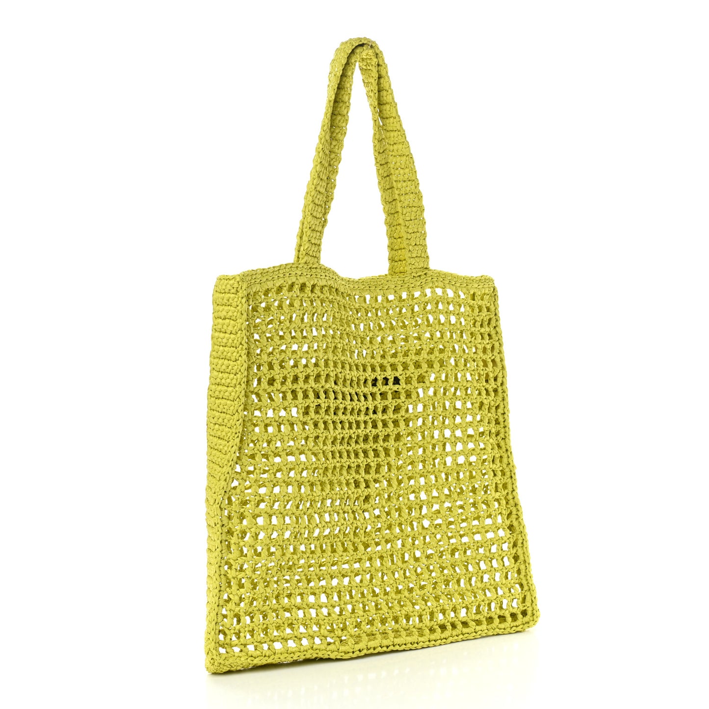 Yarn Raffia Effect Crochet Logo Embroidered Tote Bag Cedro
