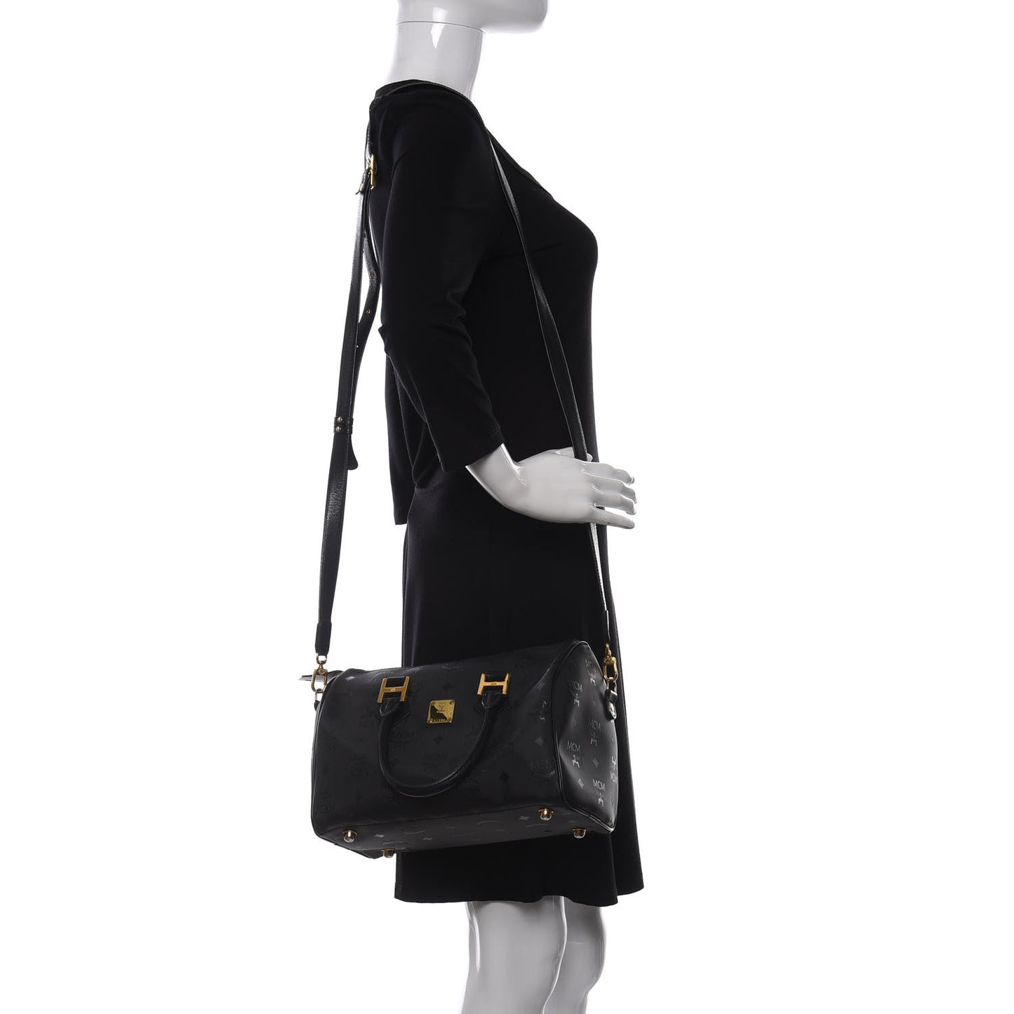 Nylon Monogram Boston Bag Black