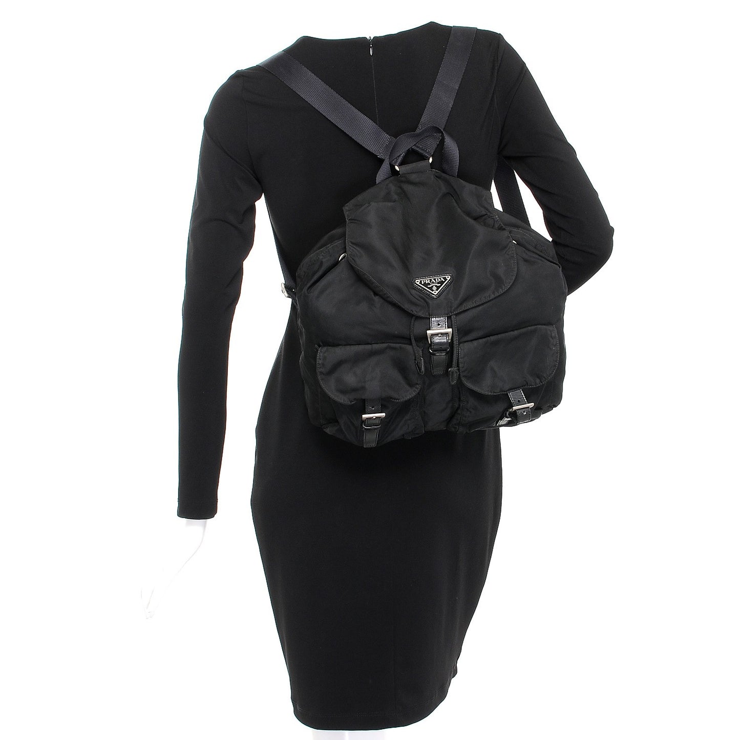 Nylon Vela Medium Backpack Black