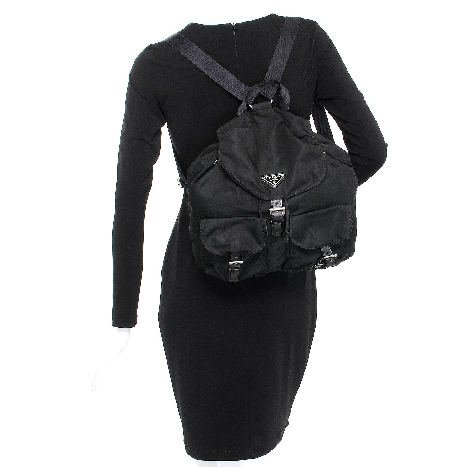 Prada Nylon Vela Medium Backpack Black 2 of 11