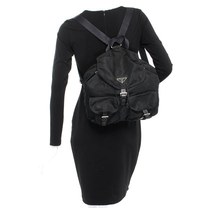 Prada Nylon Vela Medium Backpack Black 2 of 11