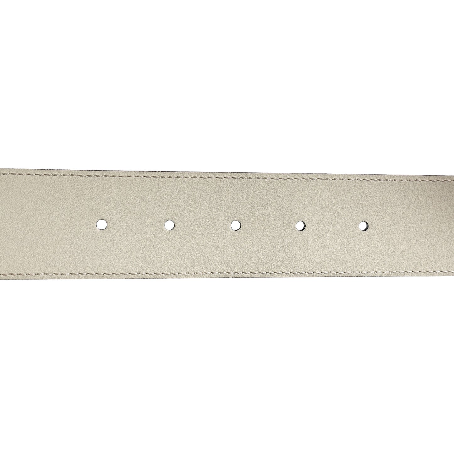 Azalea Calfskin Enamel Monochrome Double G 40mm Belt 80 32 Mystic White