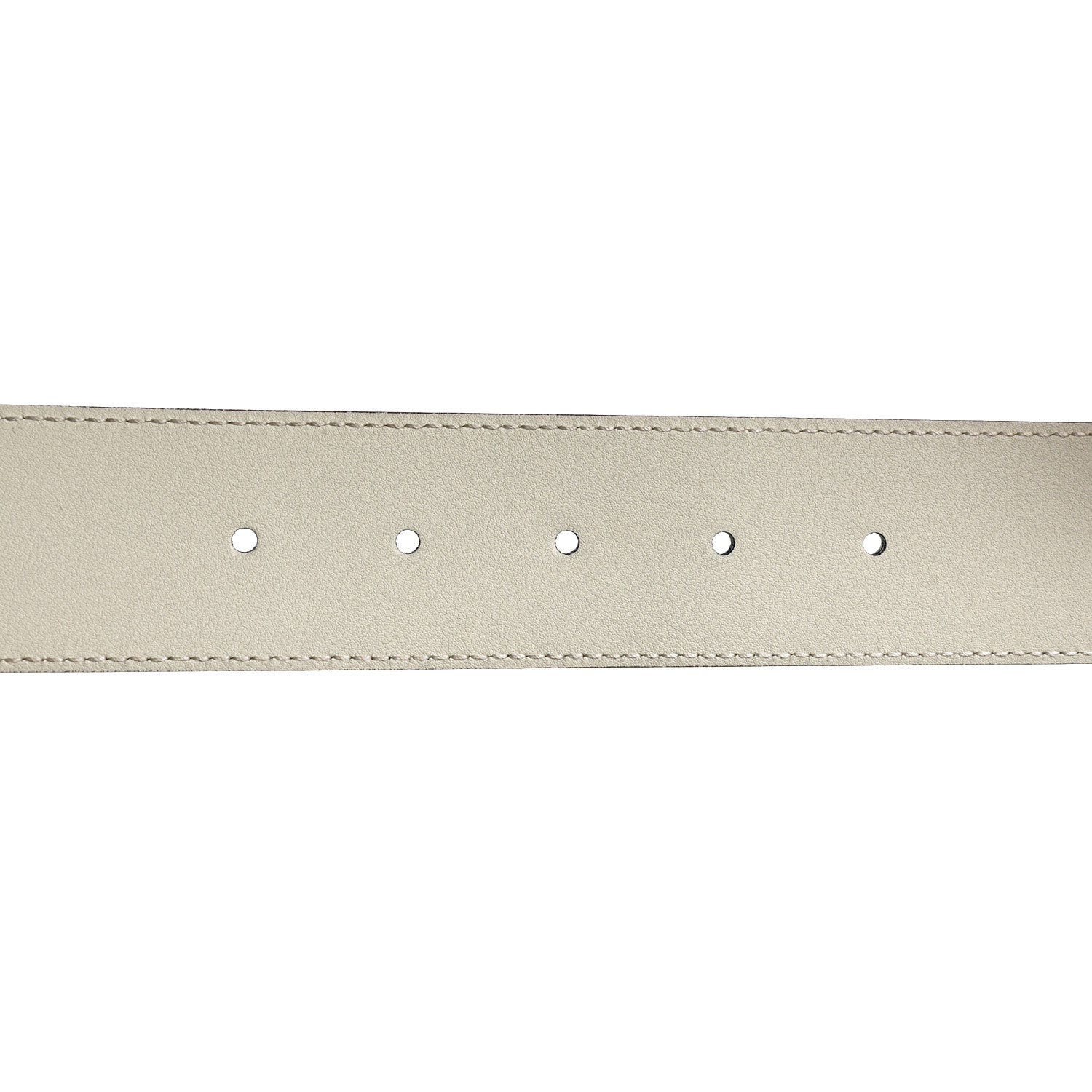 Gucci Azalea Calfskin Enamel Monochrome Double G 40mm Belt 80 32 Mystic White 4 of 6