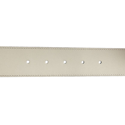Gucci Azalea Calfskin Enamel Monochrome Double G 40mm Belt 80 32 Mystic White 4 of 6