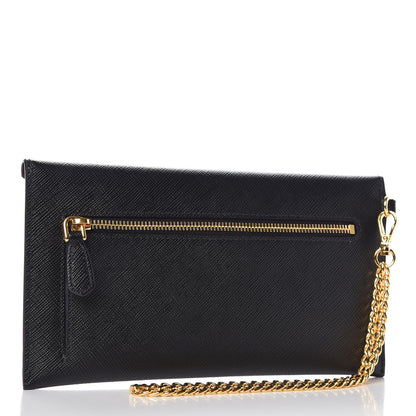 Prada Saffiano Letter Wristlet Wallet Black 3 of 9