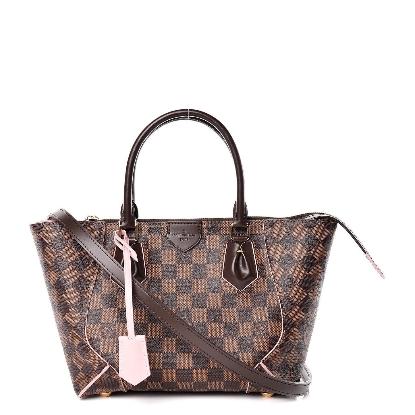 Damier Ebene Caissa Tote PM Rose Ballerine