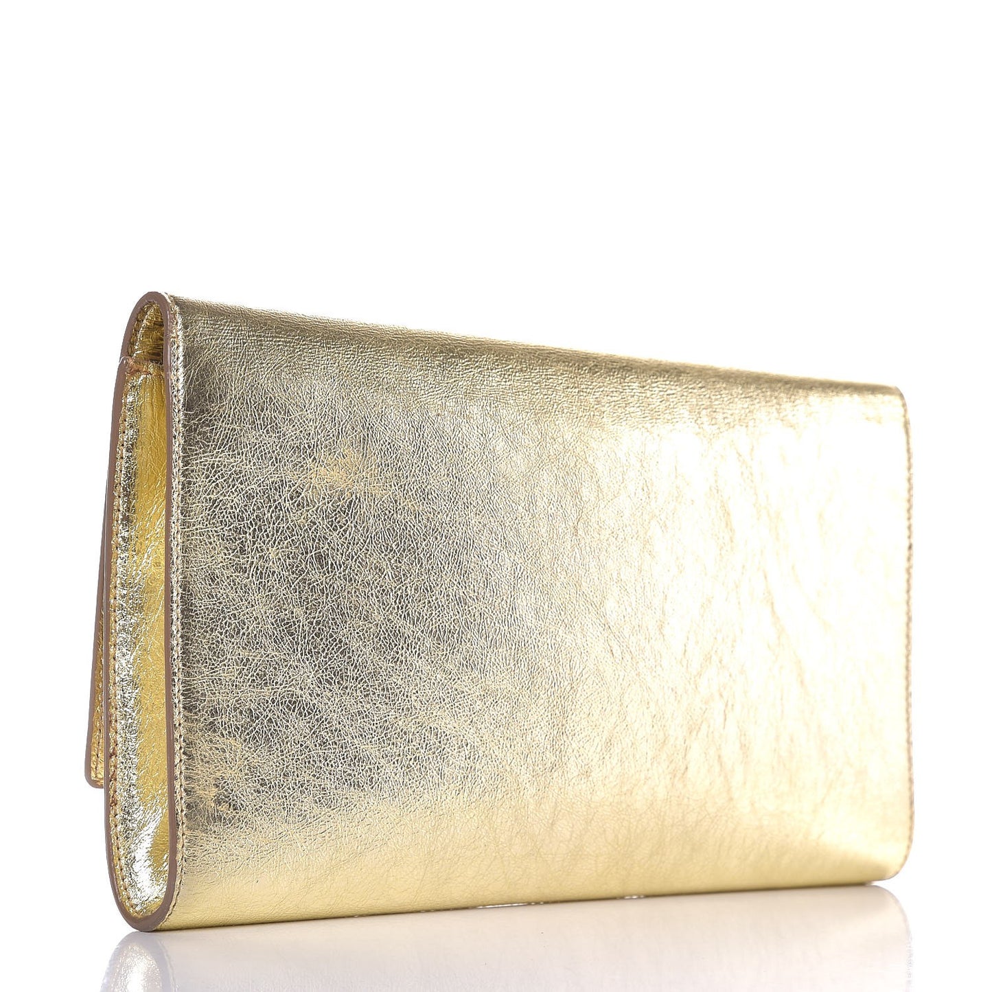 Metallic Calfskin Monogram Large Belle De Jour Clutch Gold