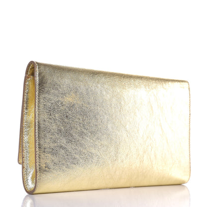 Saint Laurent Metallic Calfskin Monogram Large Belle De Jour Clutch Gold 3 of 9