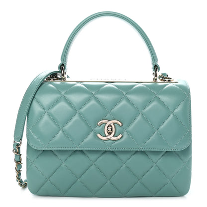 Chanel Lambskin Quilted Small Trendy CC Flap Dual Handle Bag Light Green 1 of 8