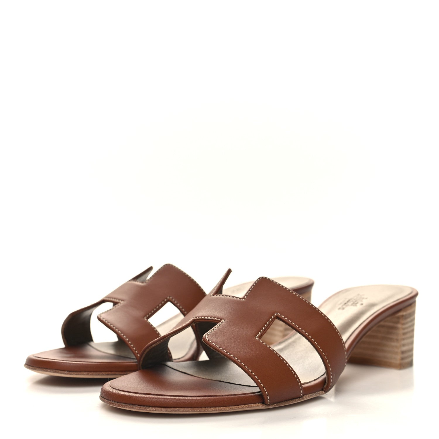 Hermes Calfskin Oasis Sandals 38 Gold 3 of 8