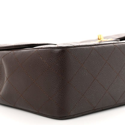 Chanel Caviar Quilted Jumbo Single Flap Dark Brown 9 of 11