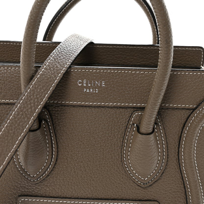 Celine Drummed Calfskin Nano Luggage Souris 7 of 9