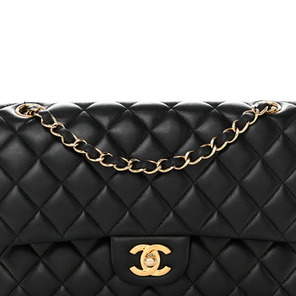 Chanel Lambskin Quilted Medium Double Flap Black 8 of 13
