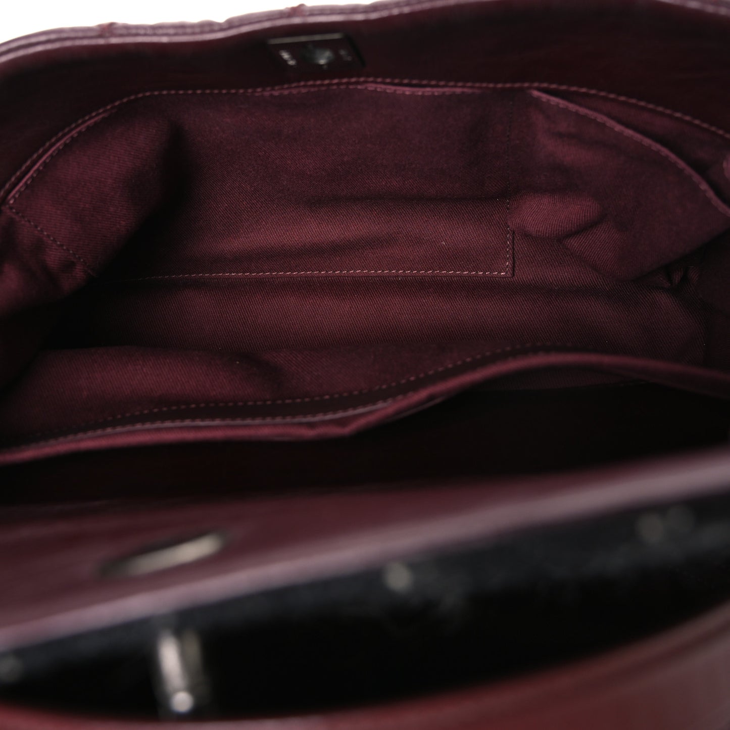 Aged Calfskin Quilted Tweed Portobello Tote Burgundy