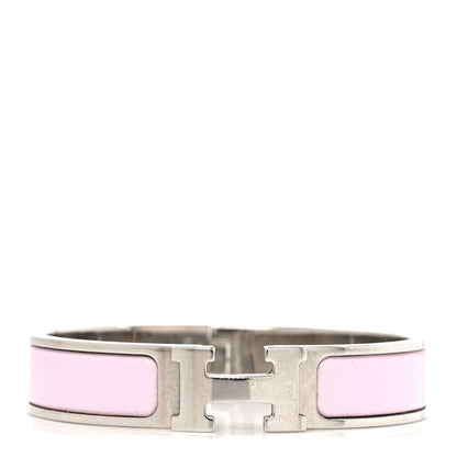 Hermes Enamel Narrow Clic Clac H Bracelet PM Rose Candeur 1 of 5