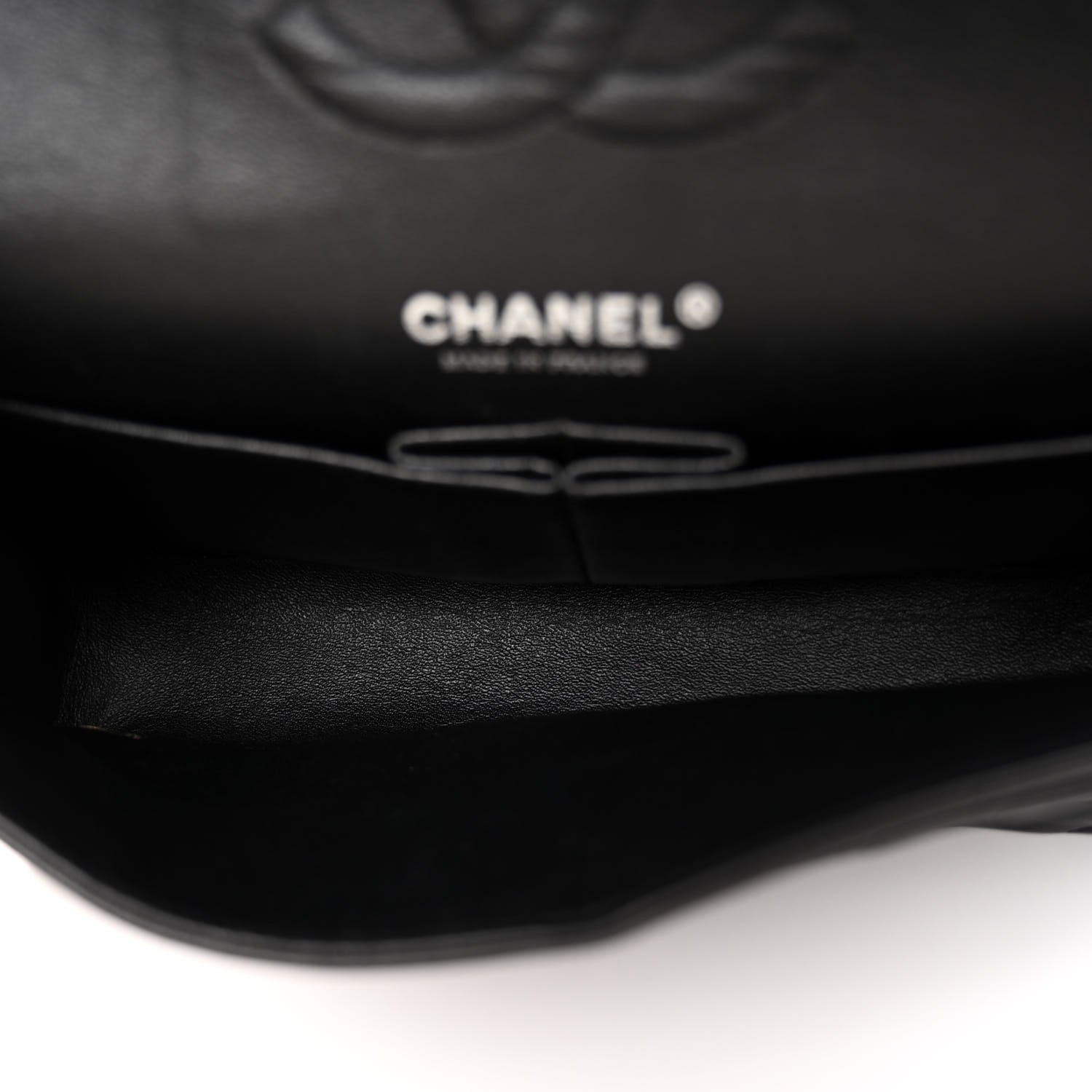 Chanel Lambskin Chevron Quilted Medium Double Flap So Black 5 of 11
