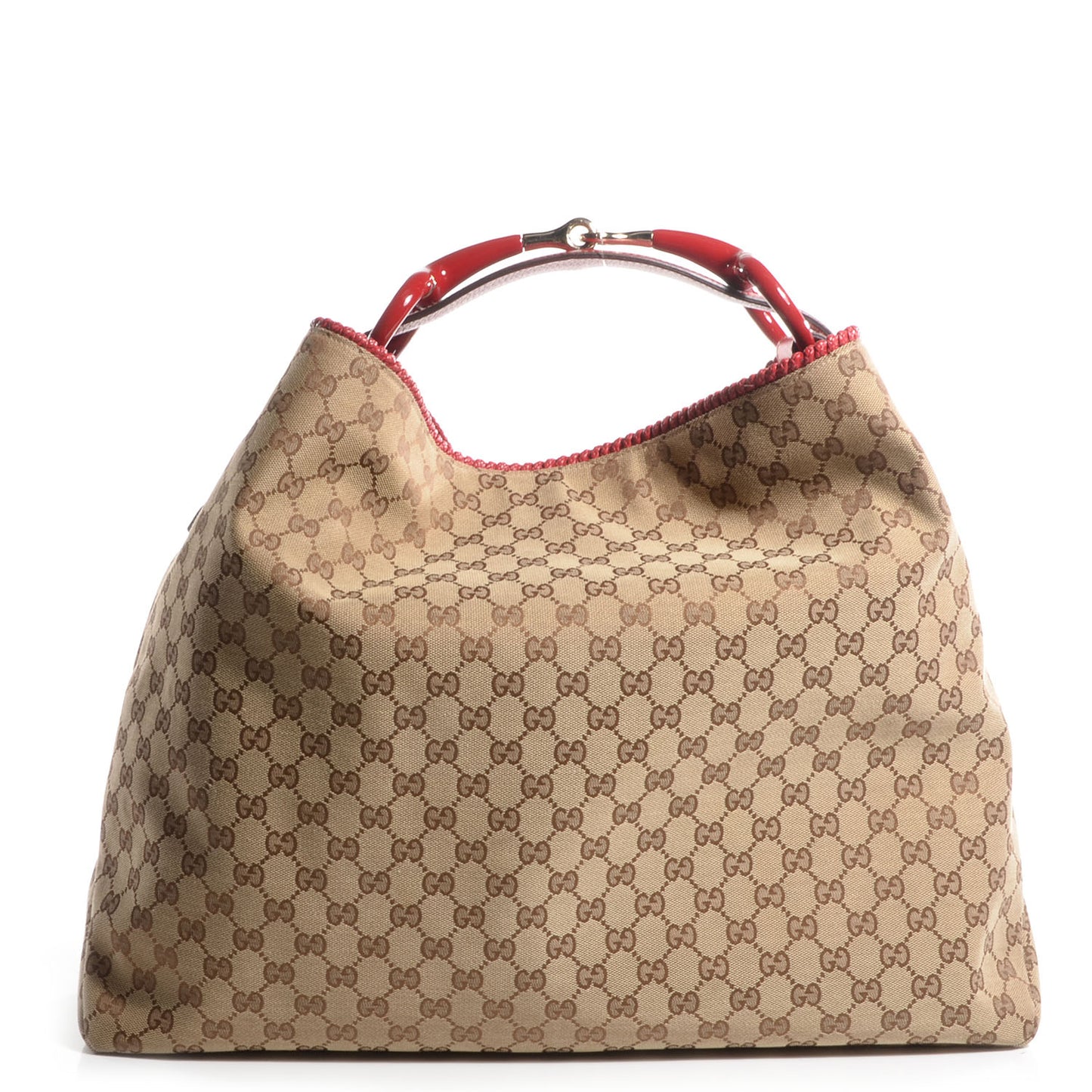Monogram Large Horsebit Chain Hobo Red