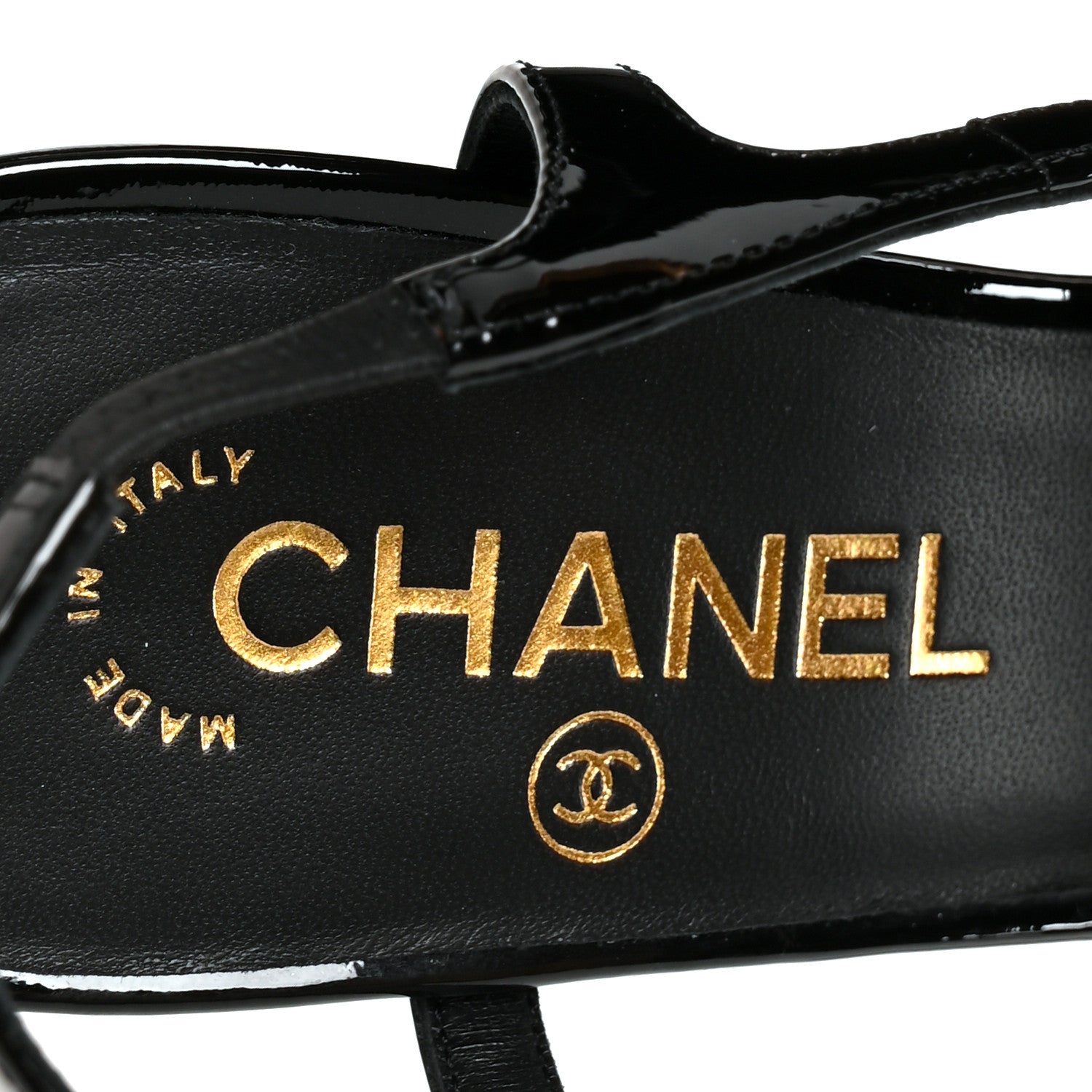 Chanel Patent Calfskin Slingback CC Cutout Pumps 38 Black 7 of 10