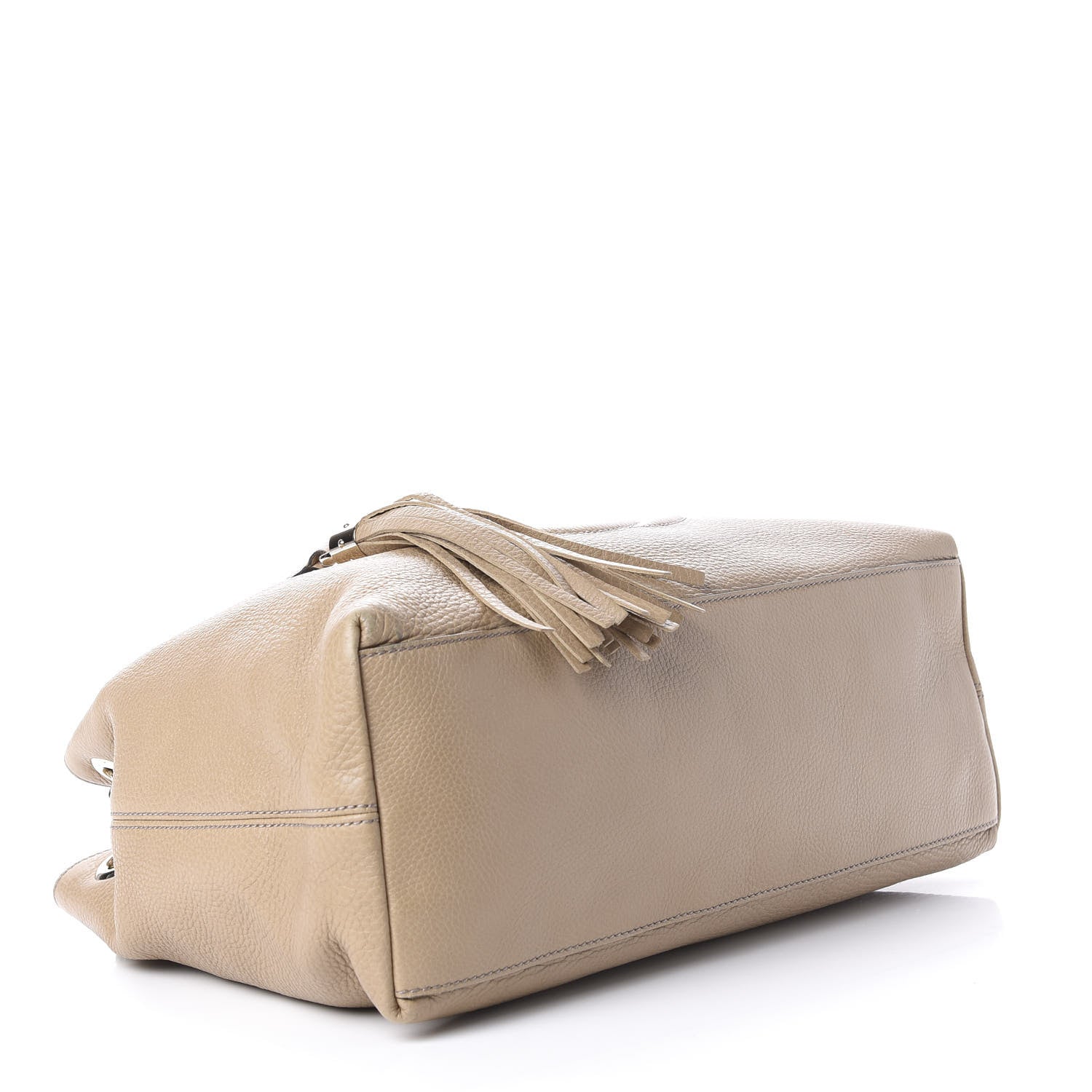 Gucci Pebbled Calfskin Medium Soho Chain Shoulder Bag Beige 4 of 12