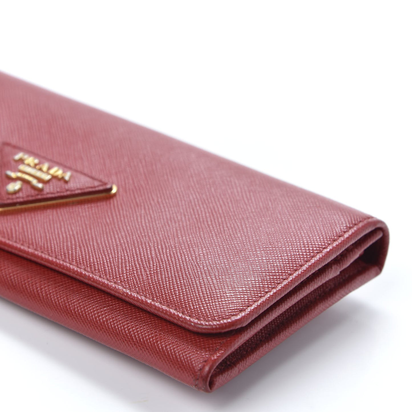 Saffiano Triangle Continental Flap Wallet Fuoco