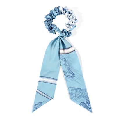 Hermes Silk Twilly Scrunchie Blue 1 of 3