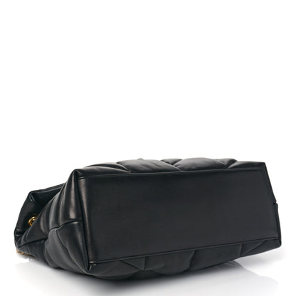 Saint Laurent Lambskin Quilted Medium Loulou Puffer Monogram Chain Satchel Black 4 of 9