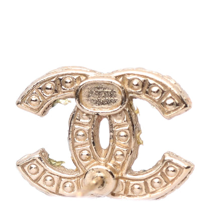 Chanel Pearl Crystal CC Stud Earrings Gold 4 of 4