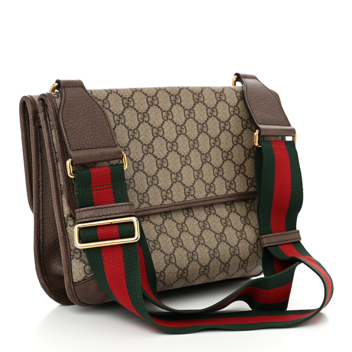 Gucci GG Supreme Monogram Web Neo Vintage Double Flap Messenger Bag Beige New Acero 3 of 10