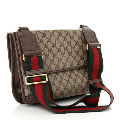 Gucci GG Supreme Monogram Web Neo Vintage Double Flap Messenger Bag Beige New Acero 3 of 10