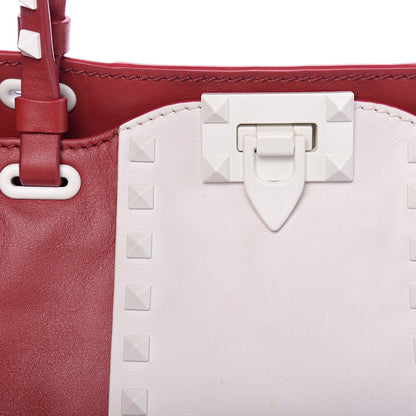 Valentino Garavani Vitello Colorblock Free Rockstud Tote Rosso Valentino White 6 of 9