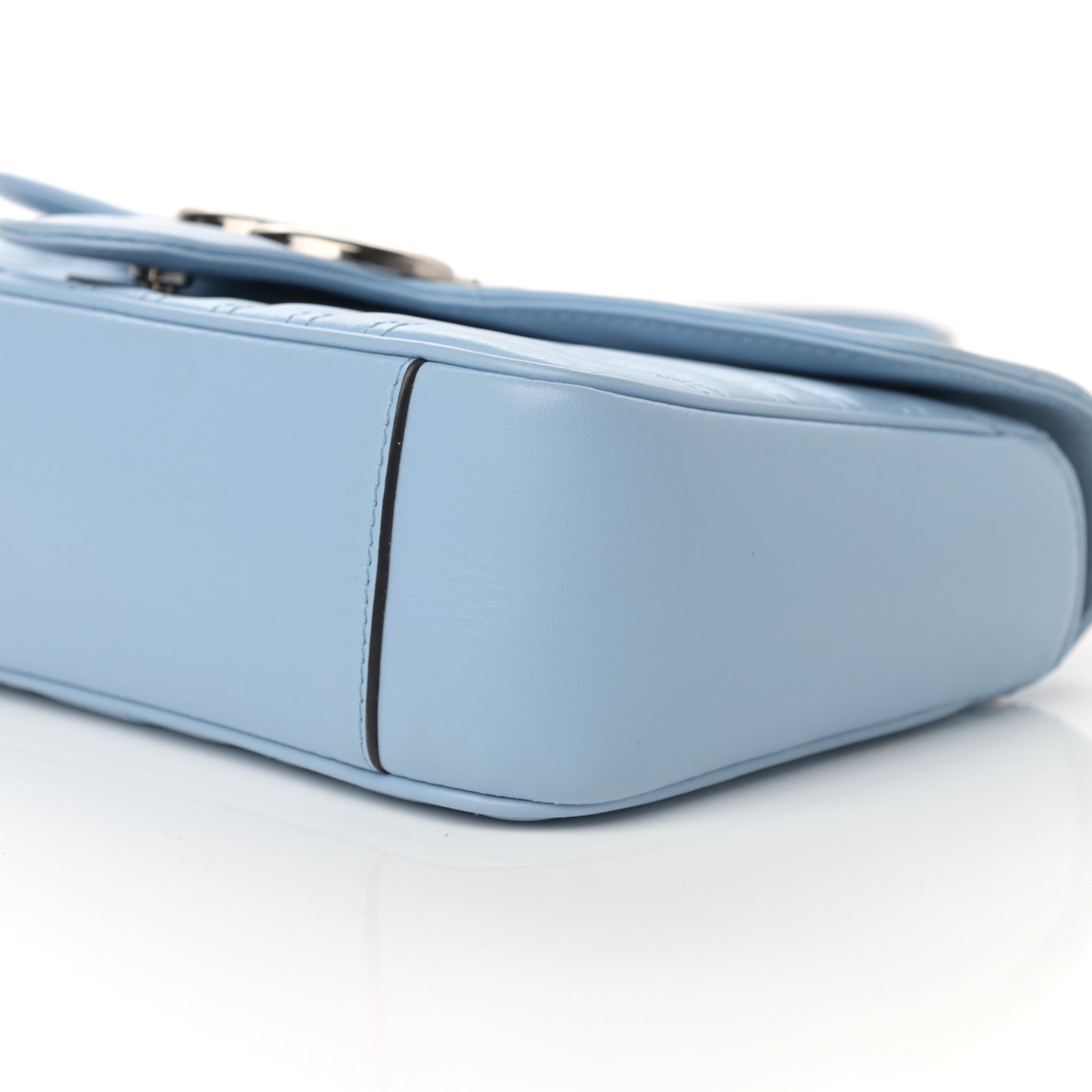 Calfskin Matelasse Small GG Marmont Shoulder Bag Porcelain Light Blue