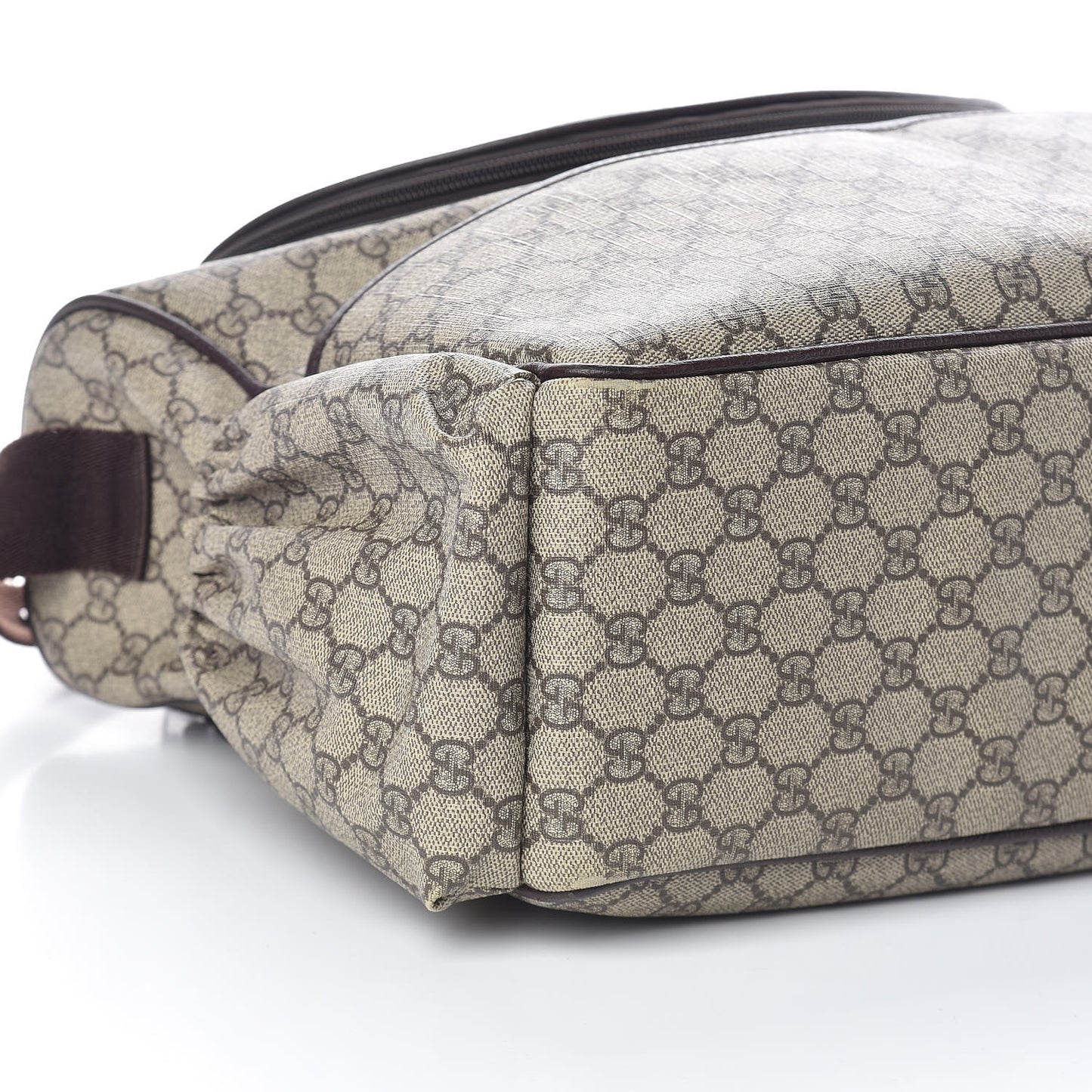 GG Supreme Monogram Selleria Calfskin Large Diaper Bag Beige Ebony Cocoa Dark Chocolate