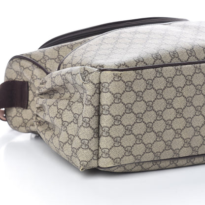 Gucci GG Supreme Monogram Selleria Calfskin Large Diaper Bag Beige Ebony Cocoa Dark Chocolate 7 of 10