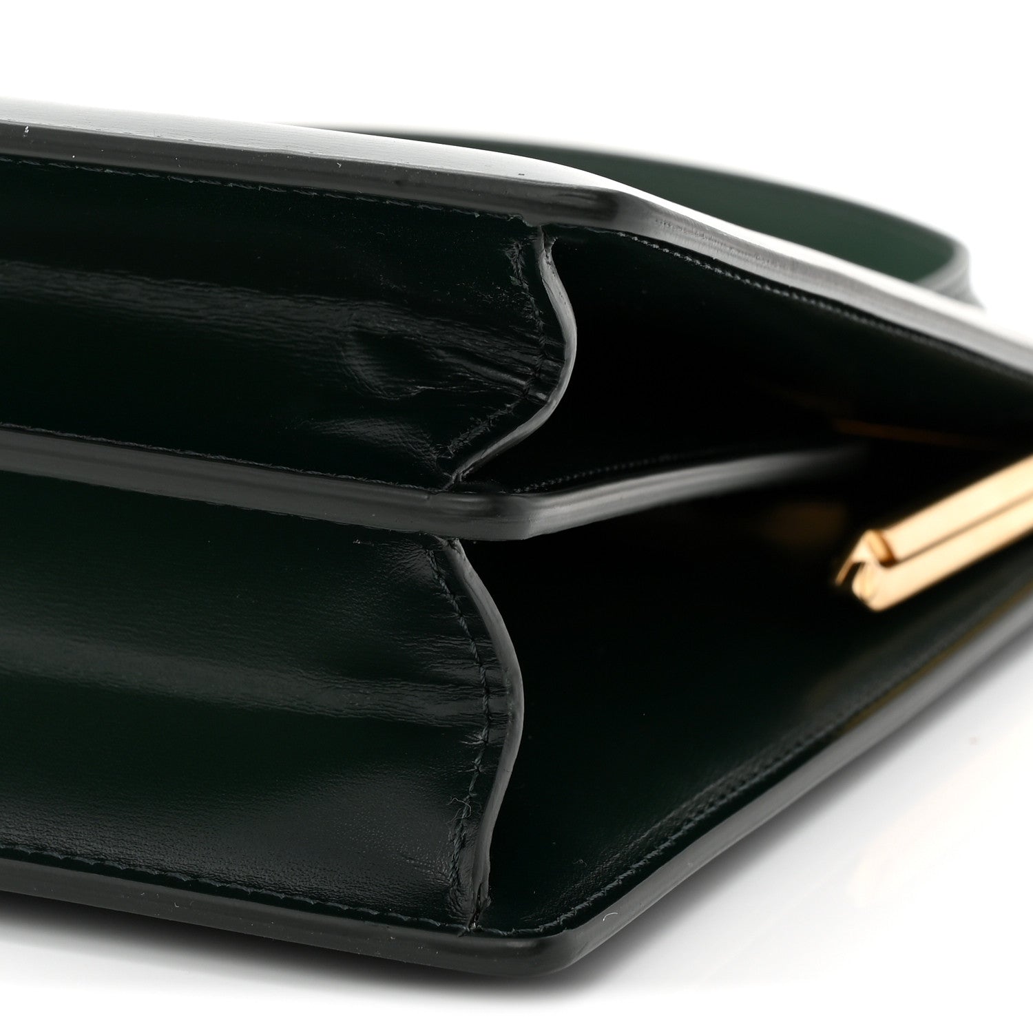 Celine Patina Box Calfskin Medium Clasp Bag Dark Green 10 of 10